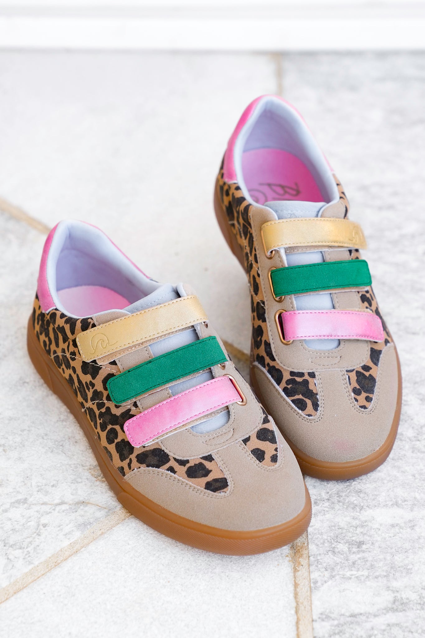 Blowfish Colorful Animal Print Sneakers with Velcro Straps