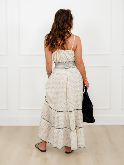POL Print Sleeveless V-Neck Tiered Maxi Dress