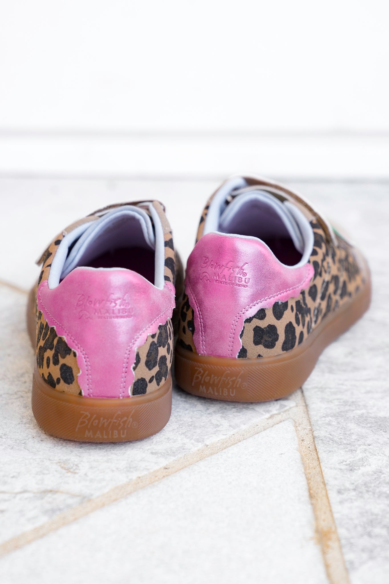 Blowfish Colorful Animal Print Sneakers with Velcro Straps