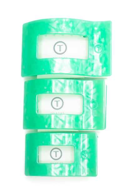 Teleties Flat Rectangle Spring Splash Hair Clips