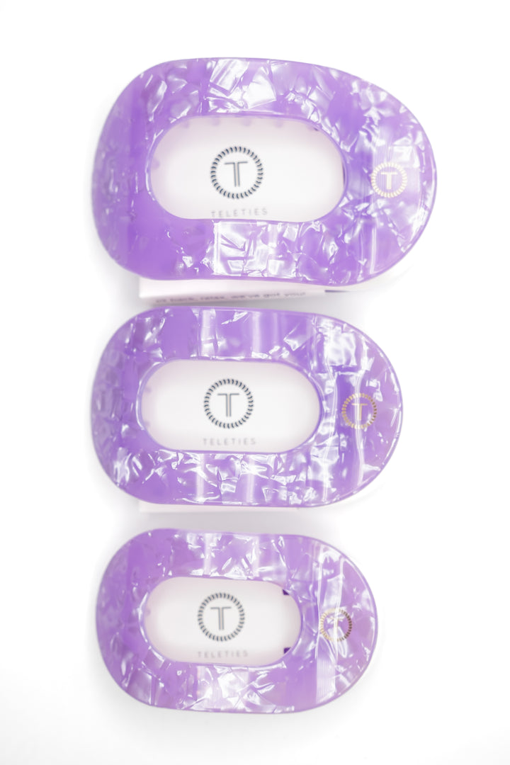 Teleties Flat Round Lavender Mist Hair Clips