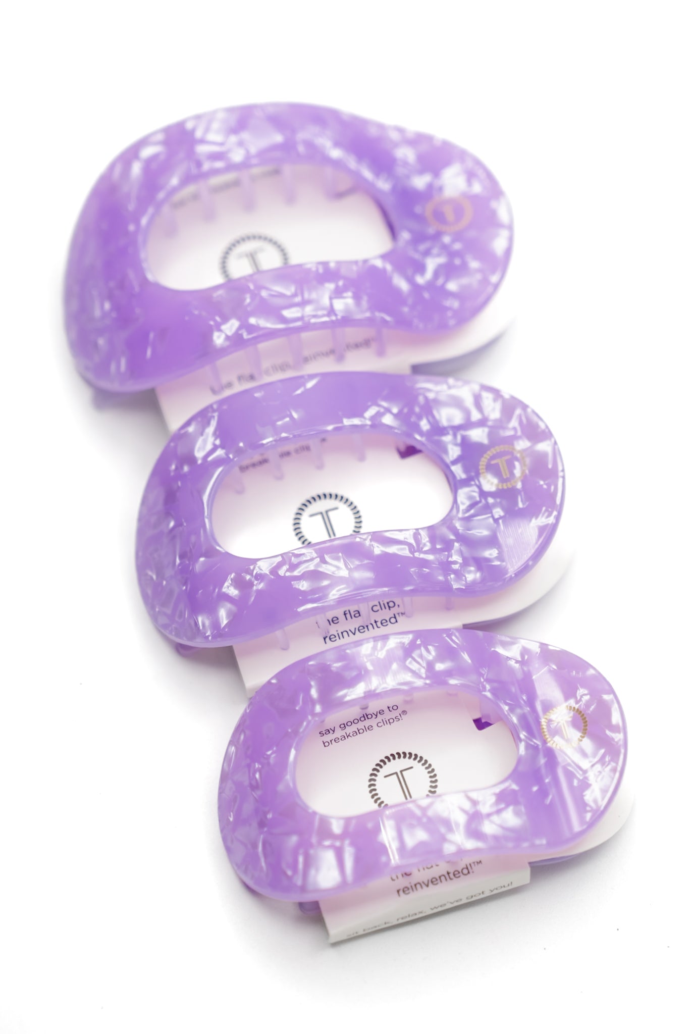 Teleties Flat Round Lavender Mist Hair Clips