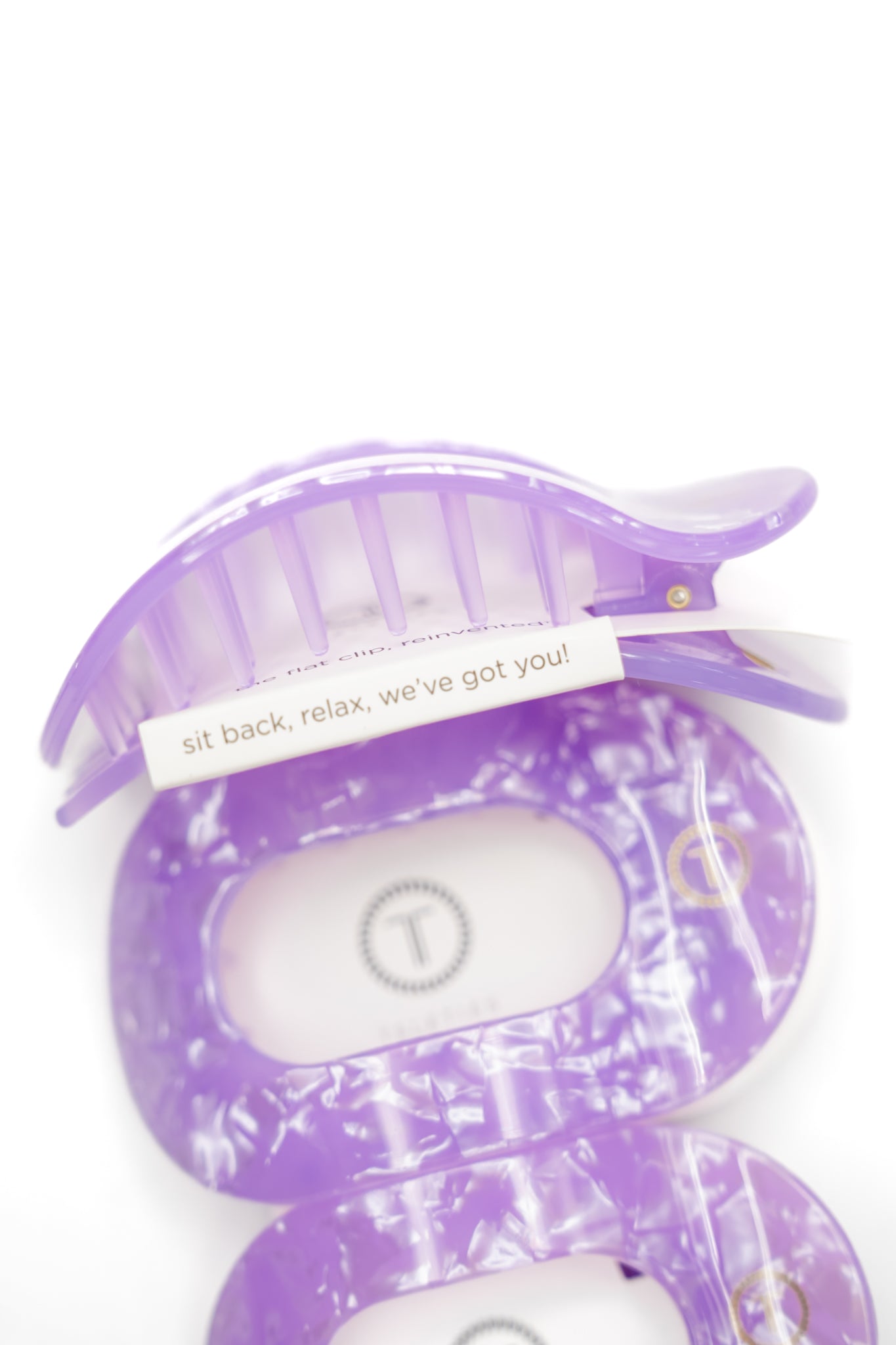 Teleties Flat Round Lavender Mist Hair Clips