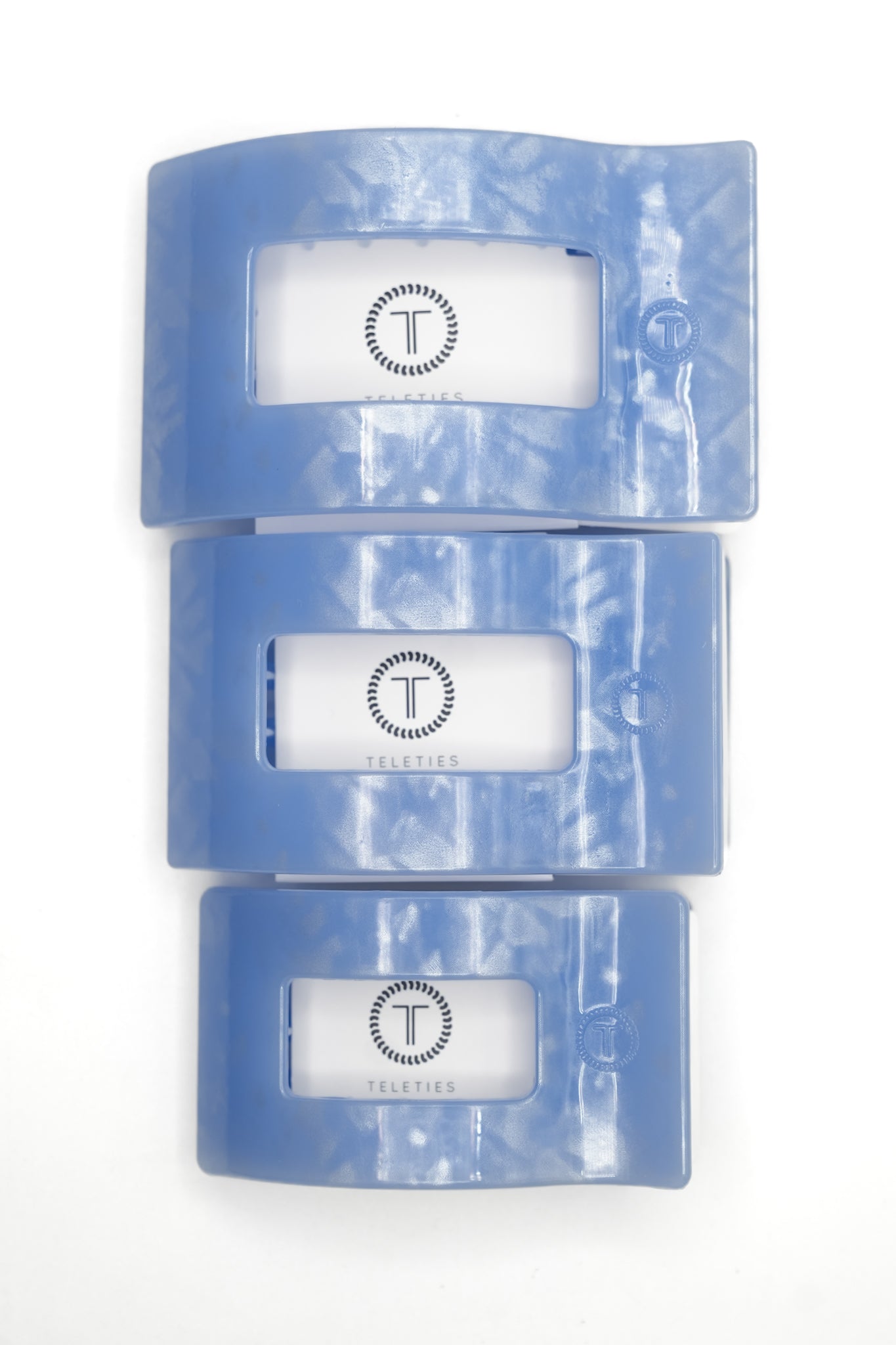 Teleties Flat Rectangle Blue Lagoon Hair Clips