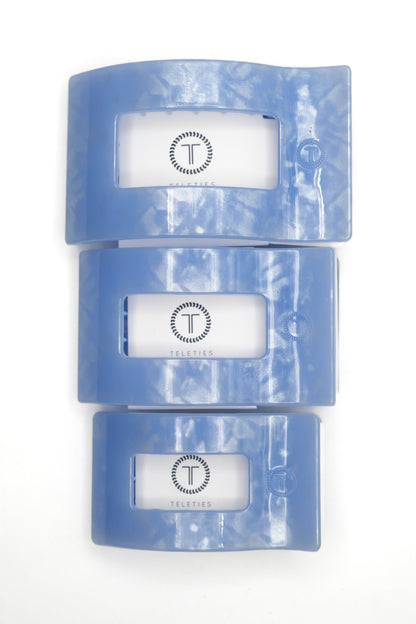 Teleties Flat Rectangle Blue Lagoon Hair Clips