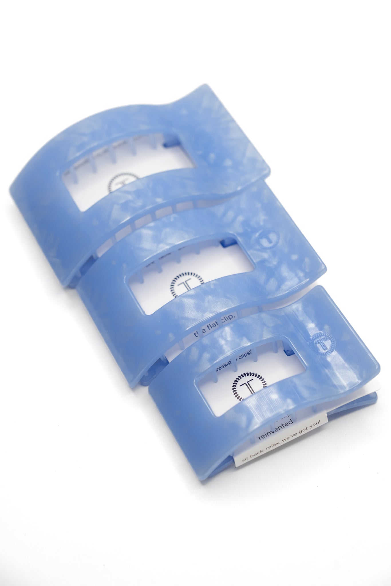 Teleties Flat Rectangle Blue Lagoon Hair Clips