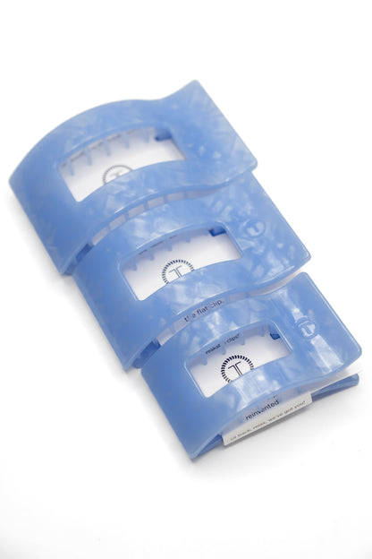 Teleties Flat Rectangle Blue Lagoon Hair Clips