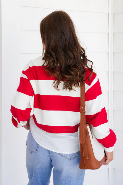 Stripe Long Sleeve Layered Top
