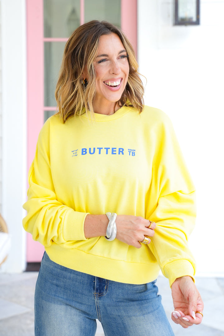 Long Sleeve "Butter" Graphic Sweatshirt
