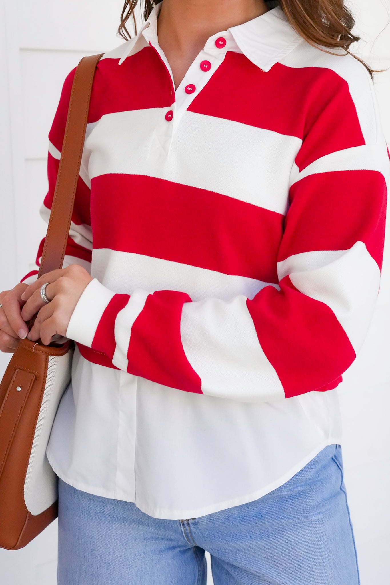 Stripe Long Sleeve Layered Top