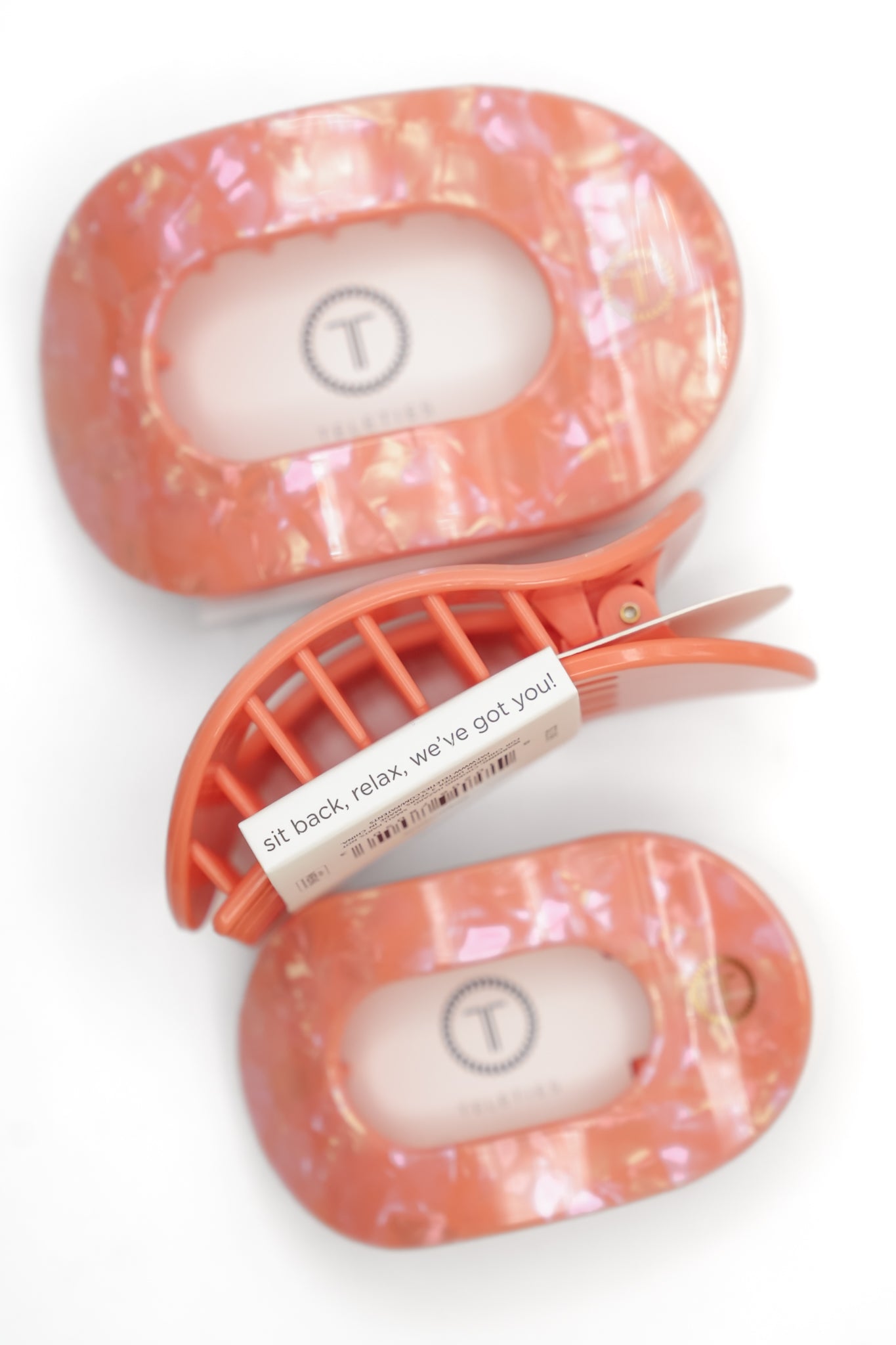 Teleties Flat Round Dreamsicle Hair Clips