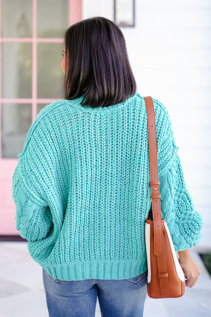 POL Knit Long Sleeve Mock Neck Sweater