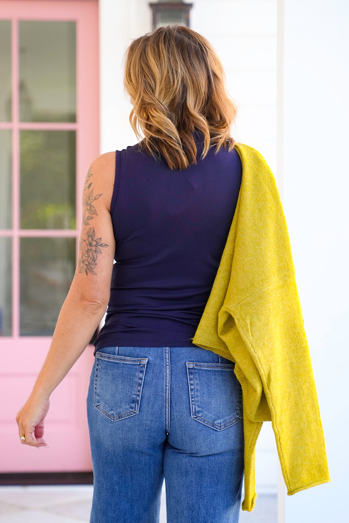 Plus/Reg Ribbed Knit Sleeveless Turtleneck Top