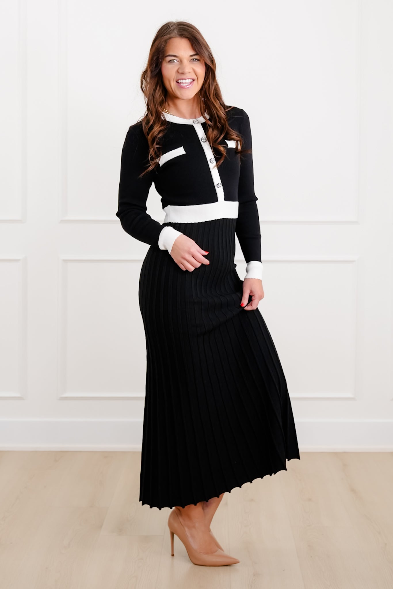 Long Sleeve Midi Sweater Dress