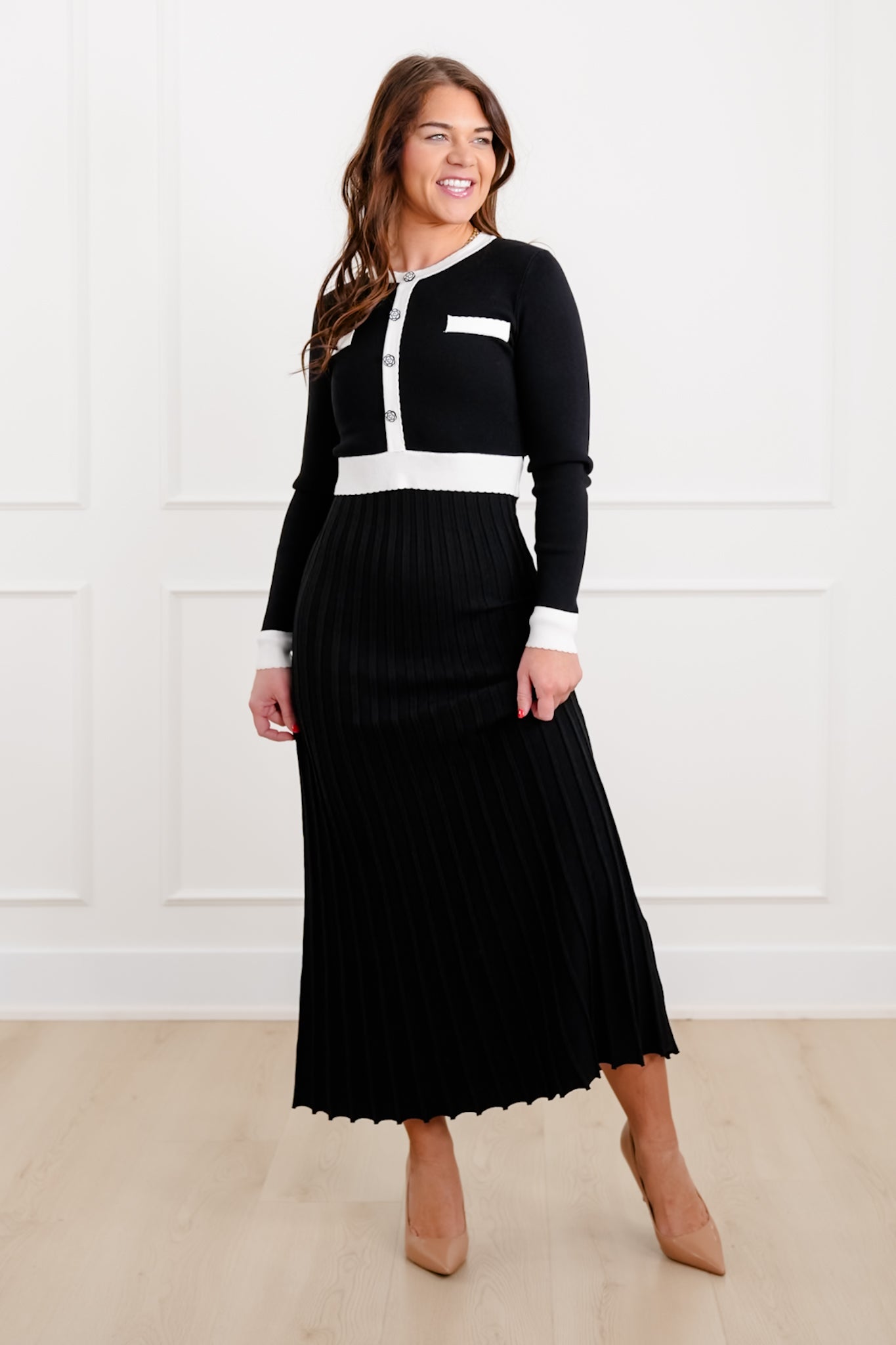 Long Sleeve Midi Sweater Dress