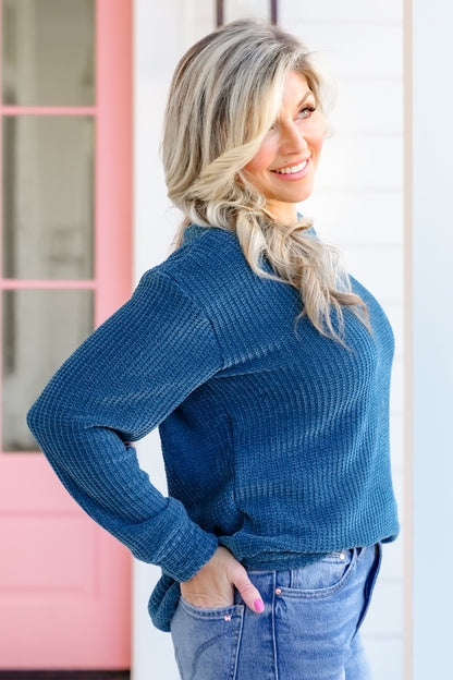 Door Buster! Zenana Chenille Waffle Round Neck Sweater