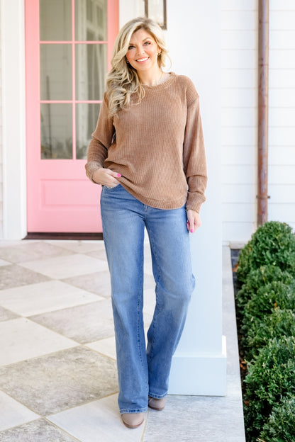 Door Buster! Zenana Chenille Waffle Round Neck Sweater