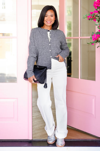 Long Sleeve Flower Button Down Cardigan