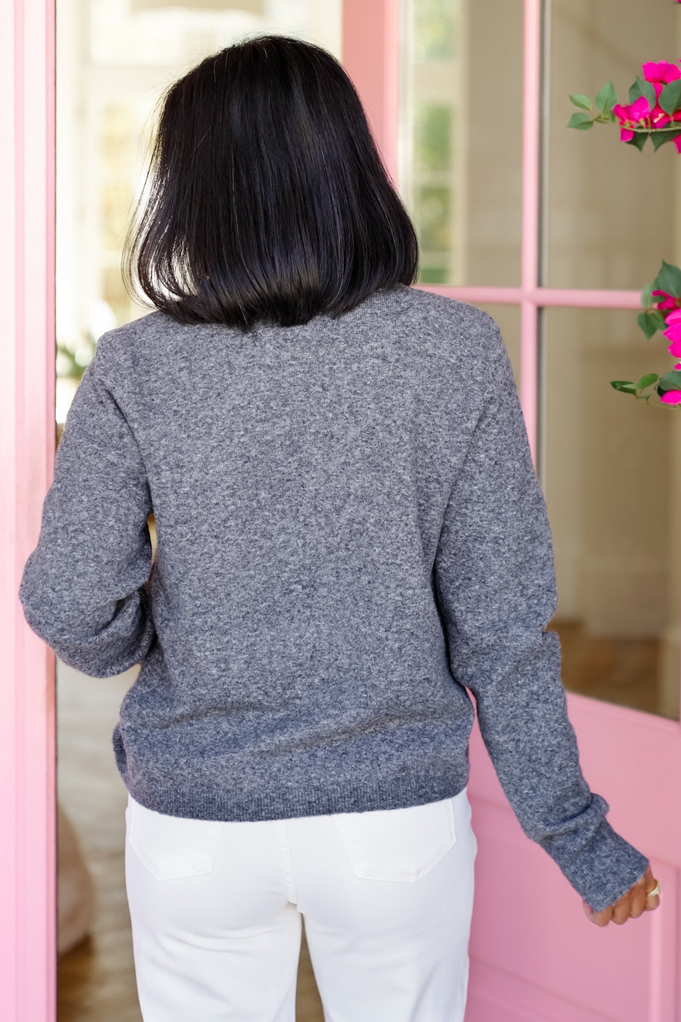 Long Sleeve Flower Button Down Cardigan