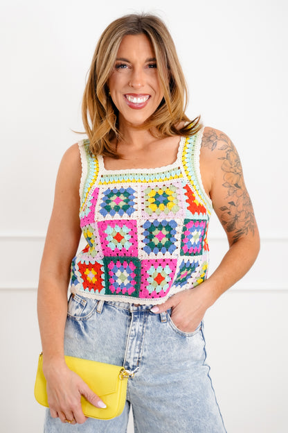 Crochet Granny Square Tank Top