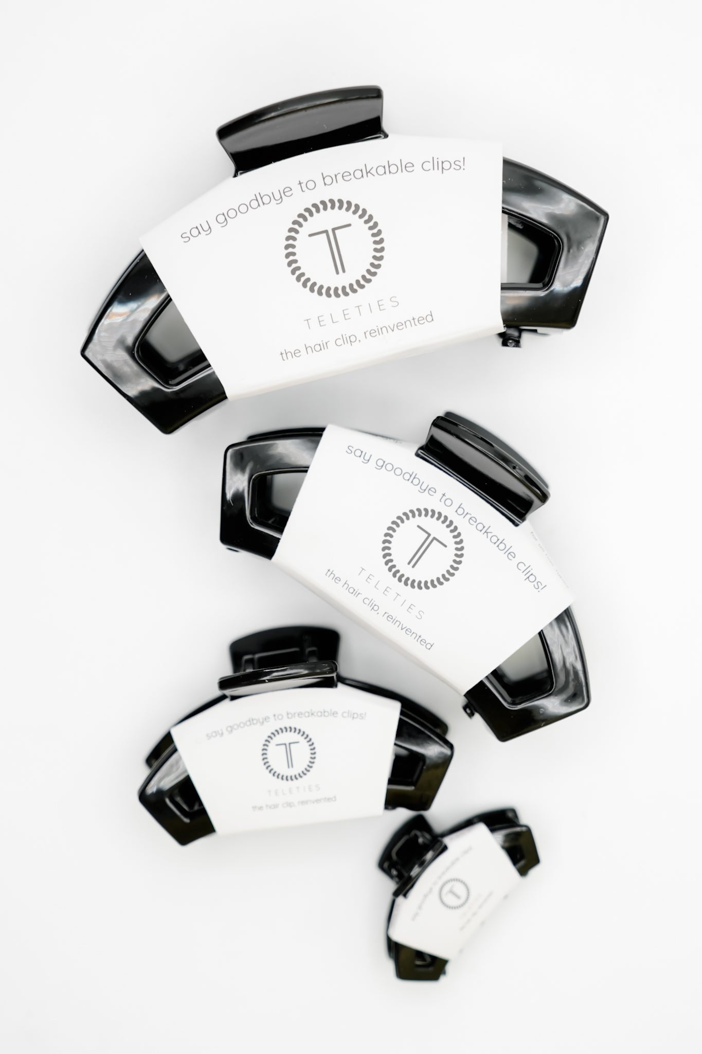 Teleties Open Jet Black Claw Hair Clips *Final Sale*