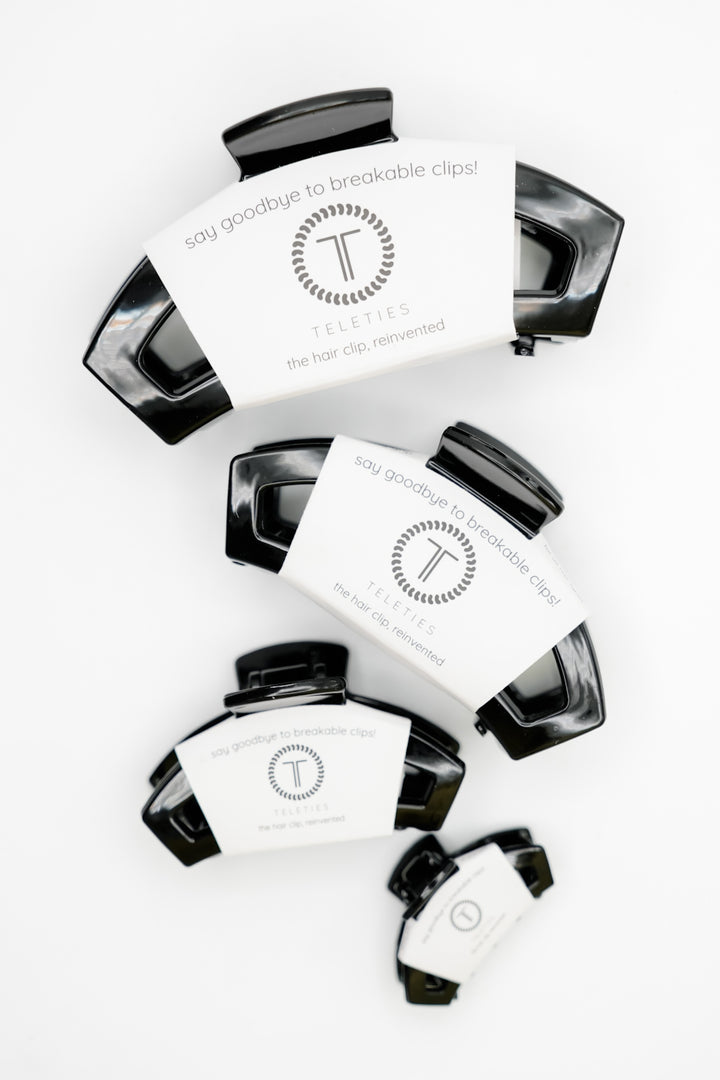 Teleties Open Jet Black Claw Hair Clips *Final Sale*