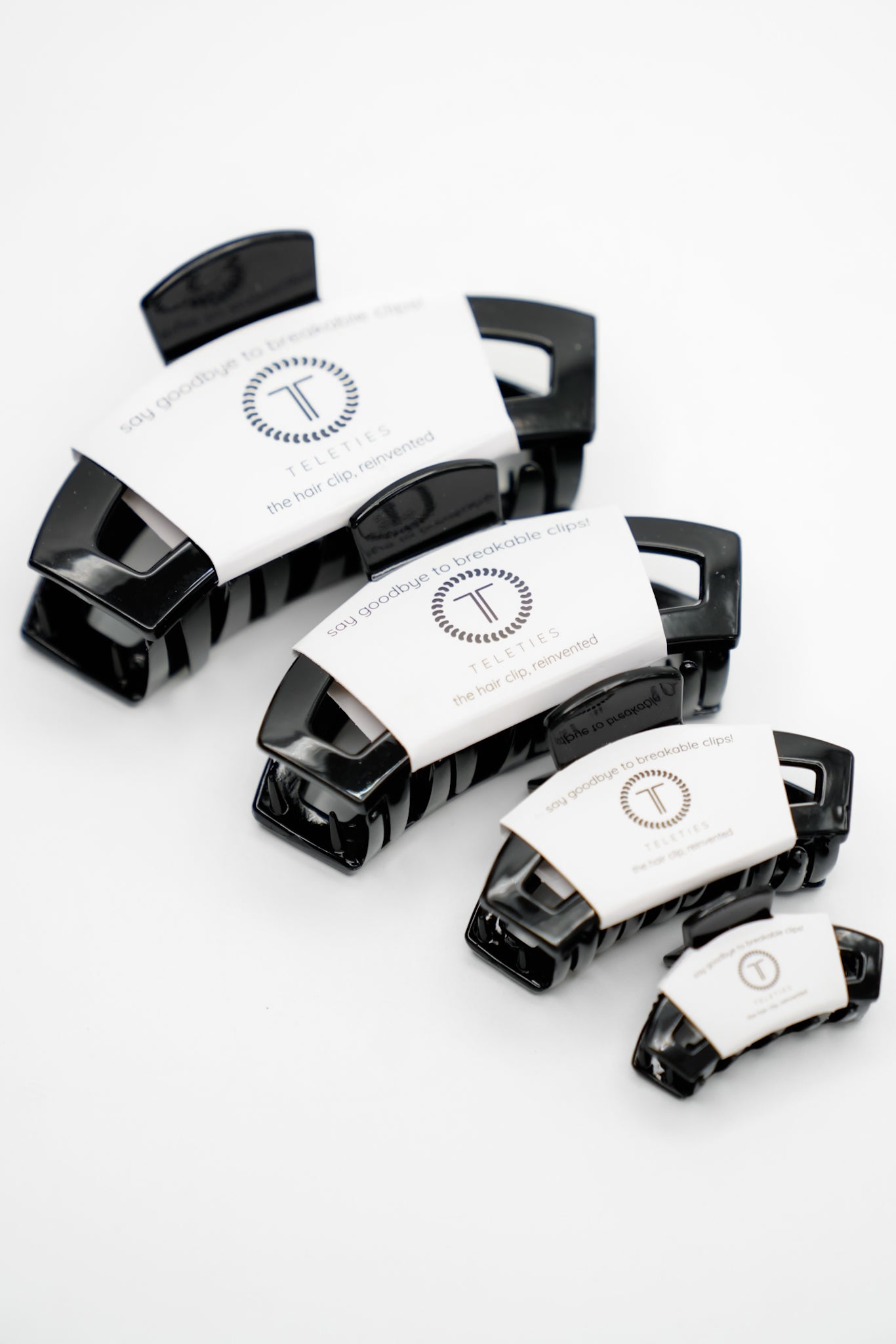 Teleties Open Jet Black Claw Hair Clips *Final Sale*