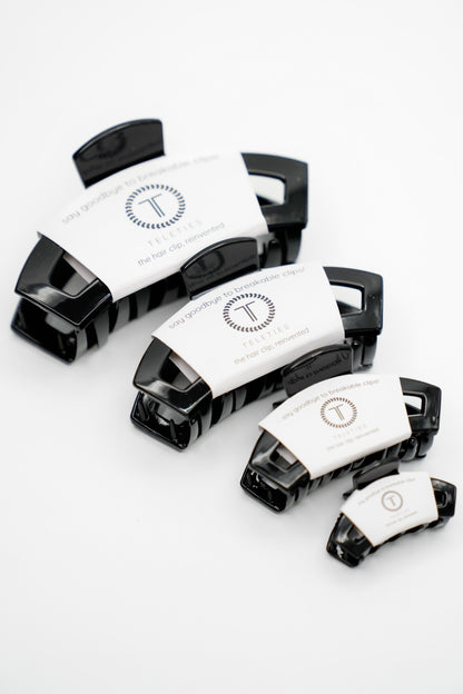 Teleties Open Jet Black Claw Hair Clips *Final Sale*