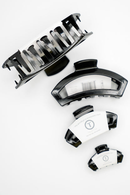 Teleties Open Jet Black Claw Hair Clips *Final Sale*