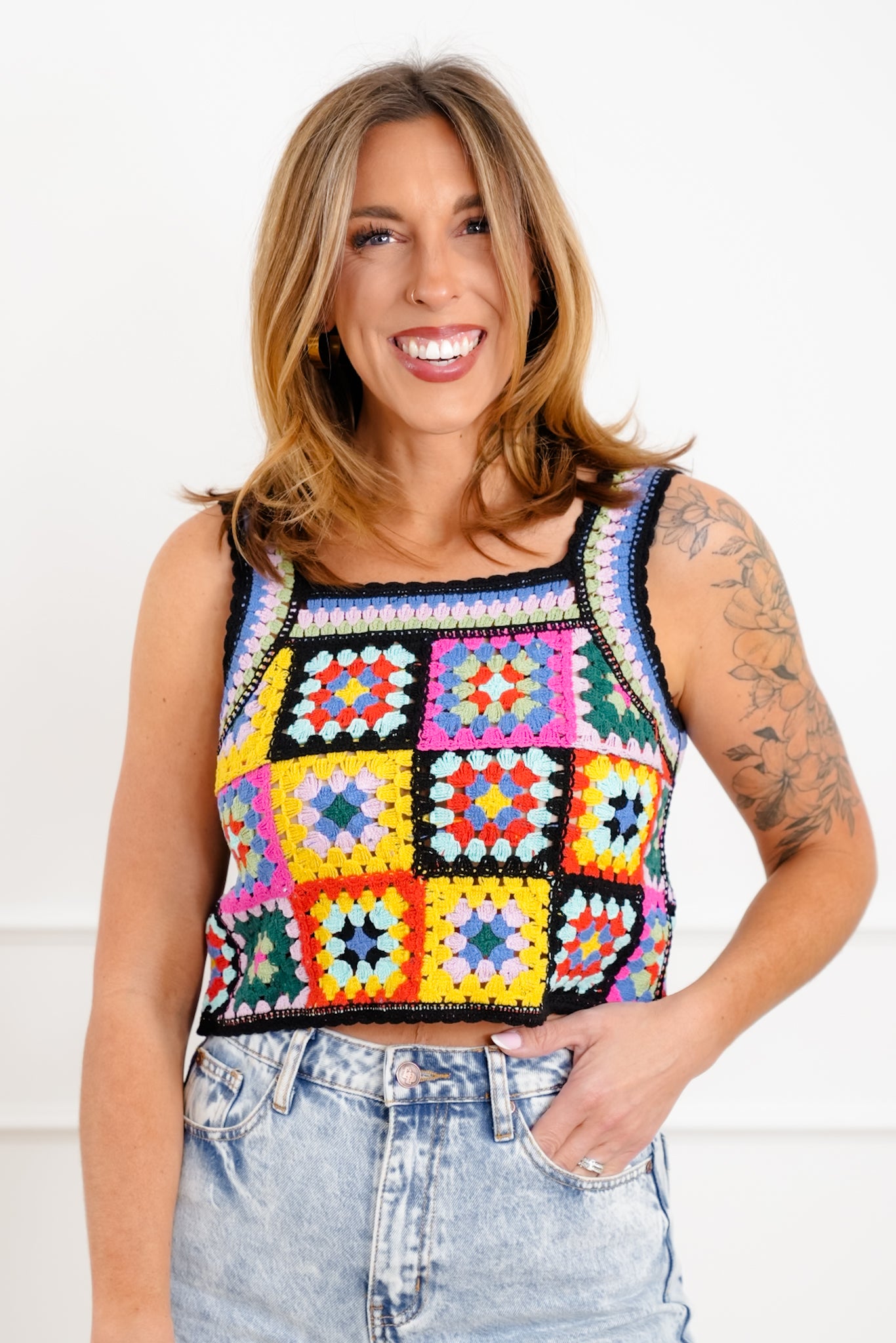 Crochet Granny Square Tank Top