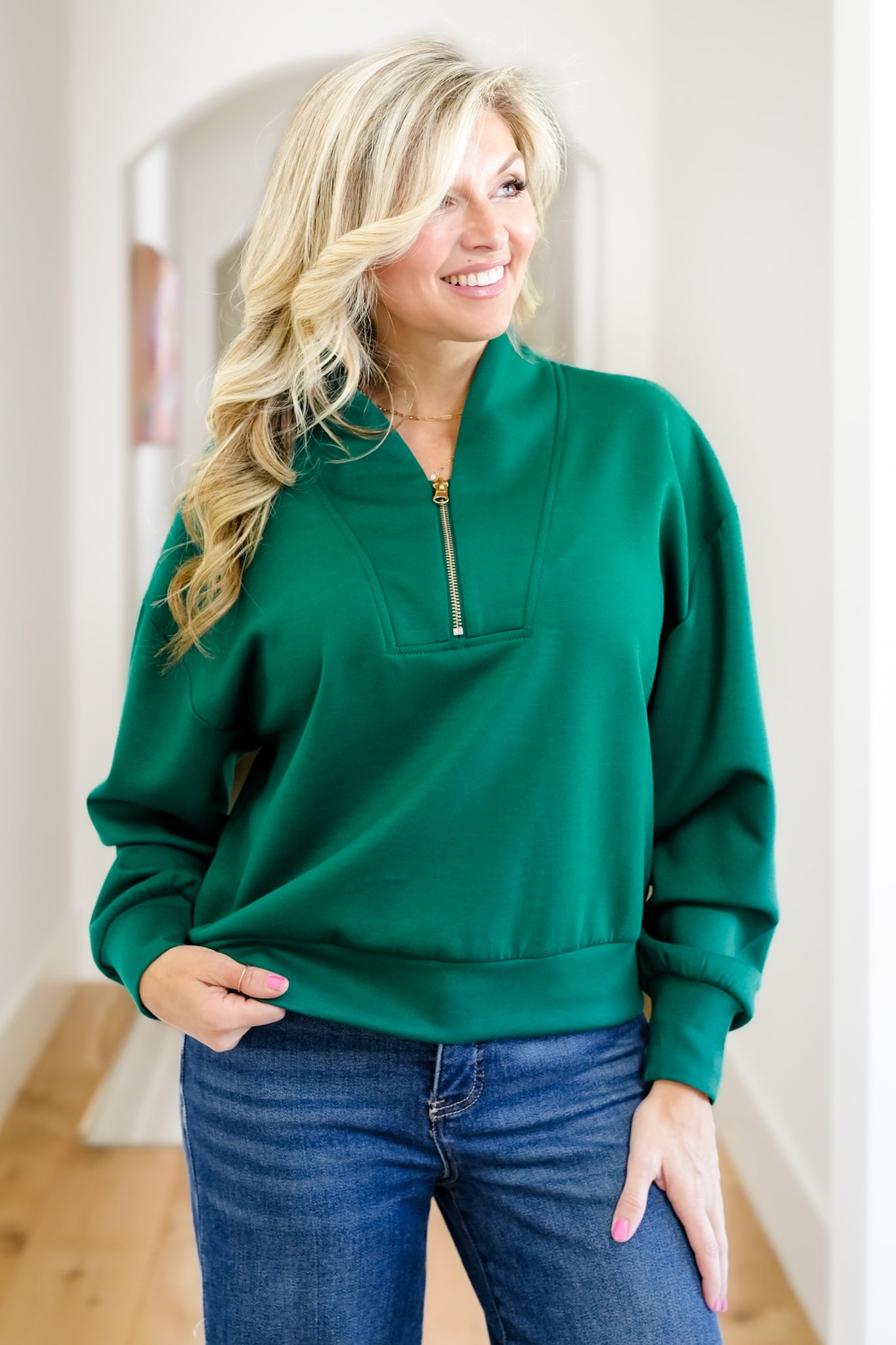 Door Buster! Zenana Scuba Half Zip Pullover