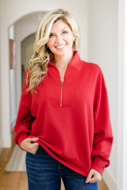 Door Buster! Zenana Scuba Half Zip Pullover