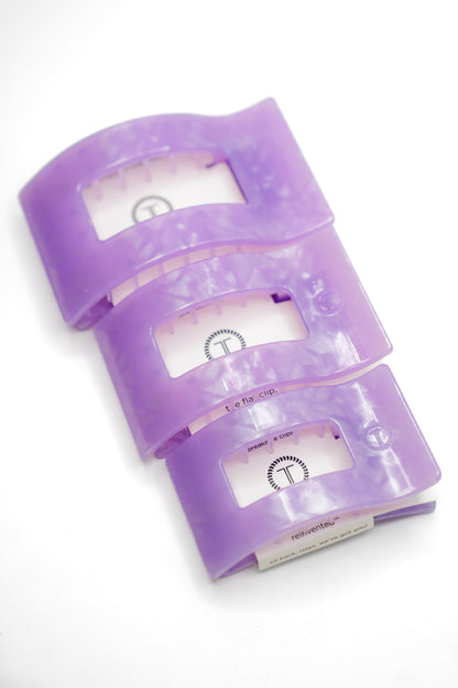 Teleties Flat Rectangle Lavender Mist Hair Clips