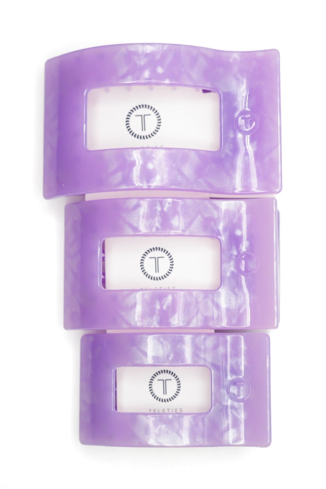 Teleties Flat Rectangle Lavender Mist Hair Clips