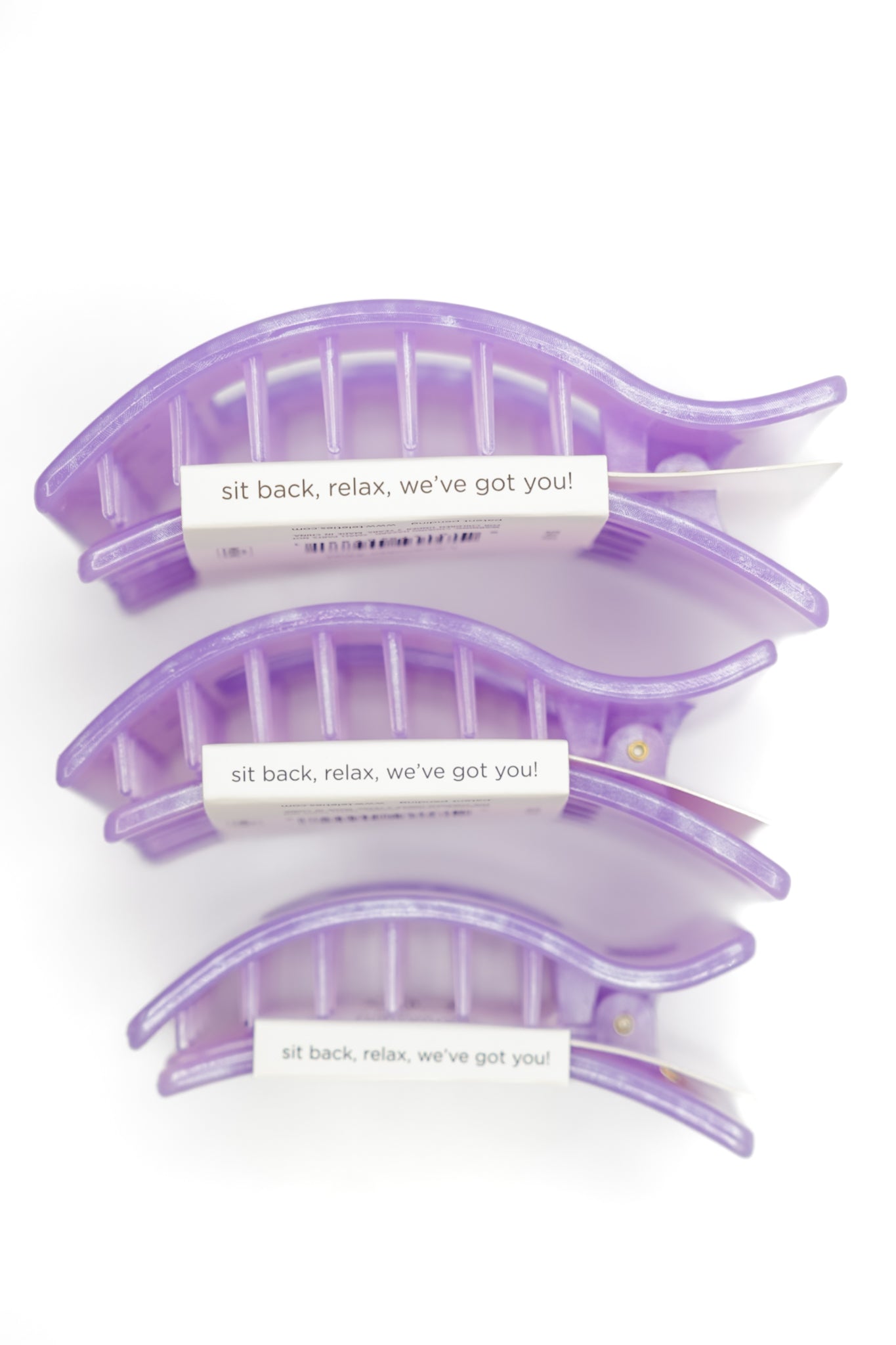 Teleties Flat Rectangle Lavender Mist Hair Clips