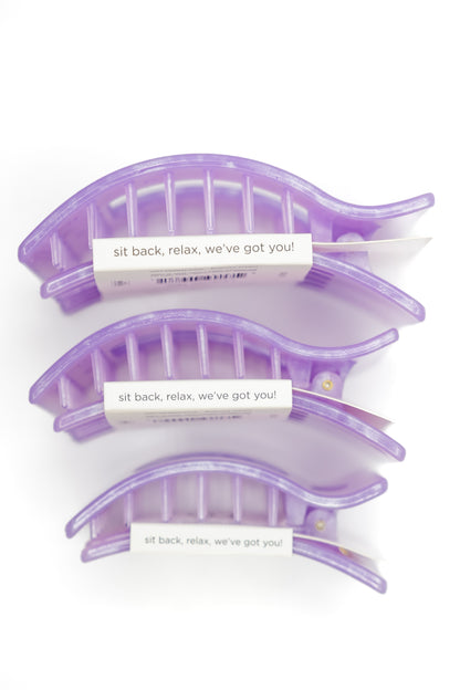 Teleties Flat Rectangle Lavender Mist Hair Clips
