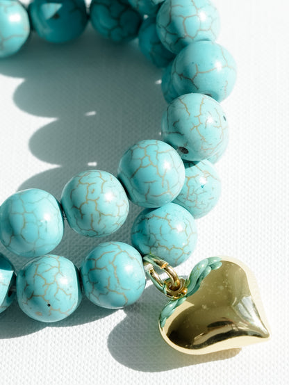 Turquoise Bead Bracelet Set