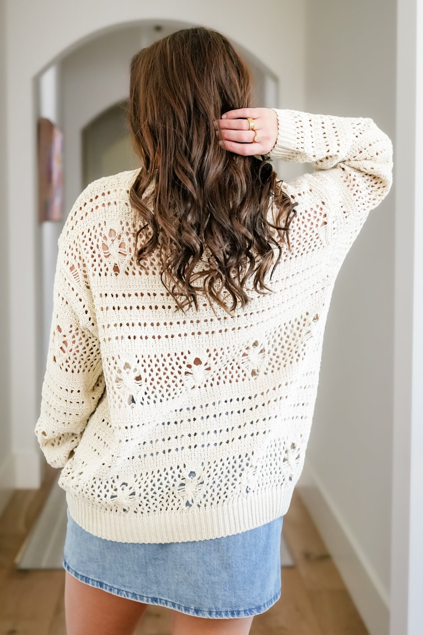 Knitted Long Sleeve Round Neck Pullover Sweater