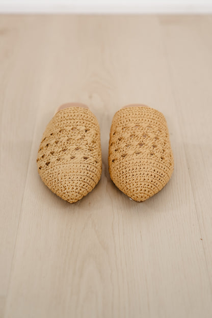 MIA Woven Pointed Toe Mule with Low Block Heel