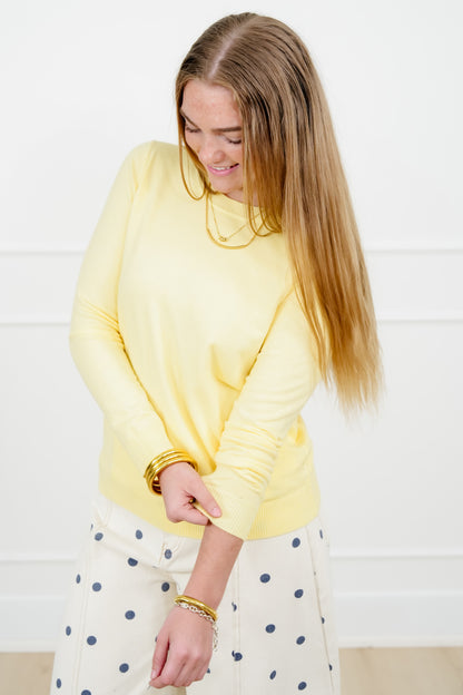 Solid Long Sleeve Crew Neck Pullover Sweater