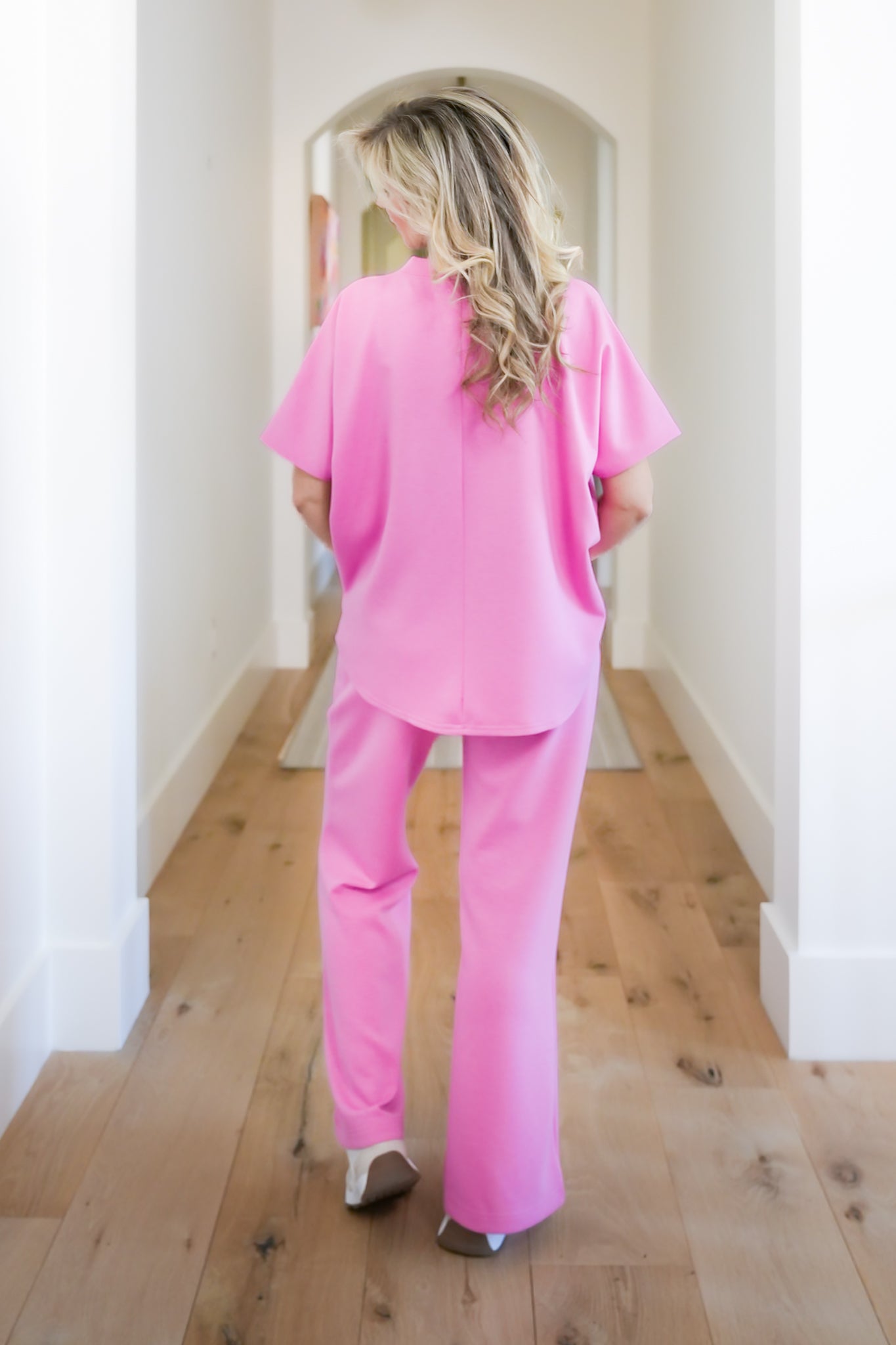 Door Buster! Zenana Scuba Curbed Hem Top & Pants Set