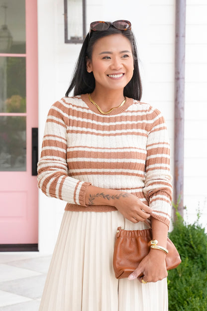 Stripe Long Sleeve Crew Neck Sweater