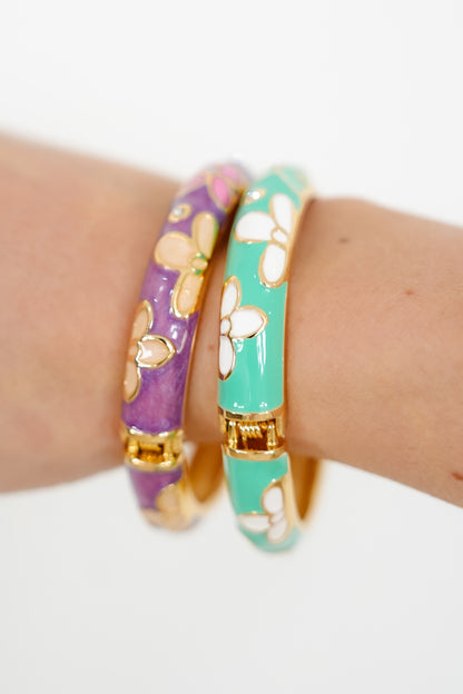 Enamel Flower Bangle