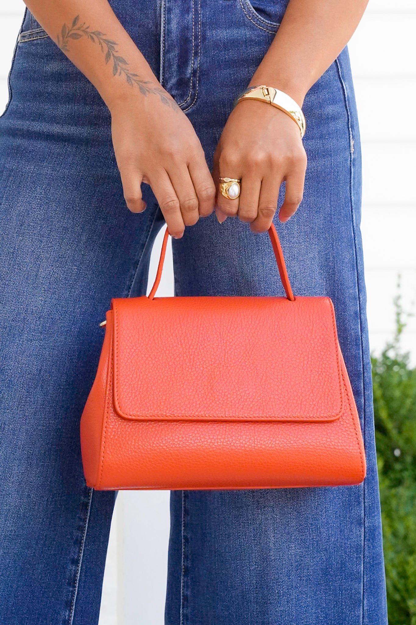 Genuine Italian Leather Top Handle and Crossbody Handbag