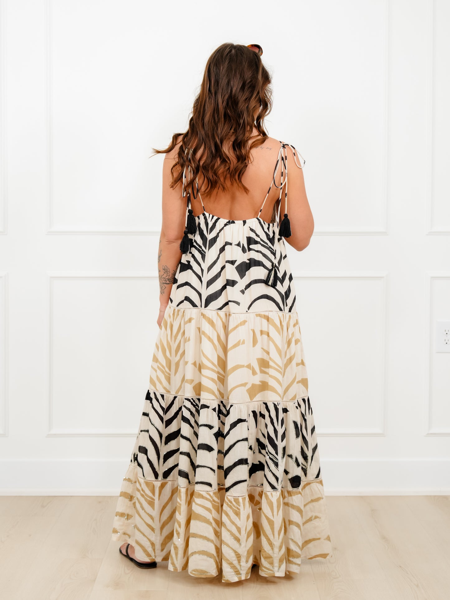 POL Zebra Print Sleeveless Tiered Maxi Dress