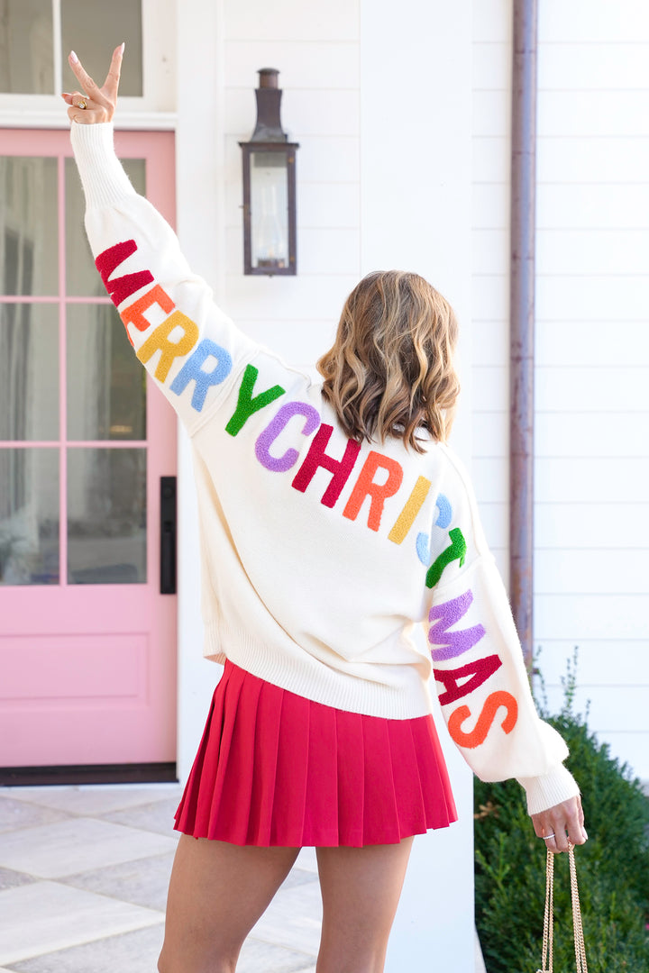 Long Sleeve "Ho Ho Ho, Merry Christmas" Pullover Sweater