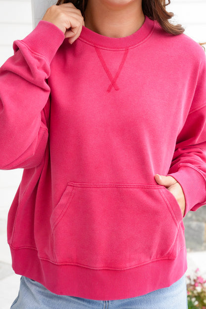 Long Sleeve Pullover Sweatshirt with Kangaroo Pocket