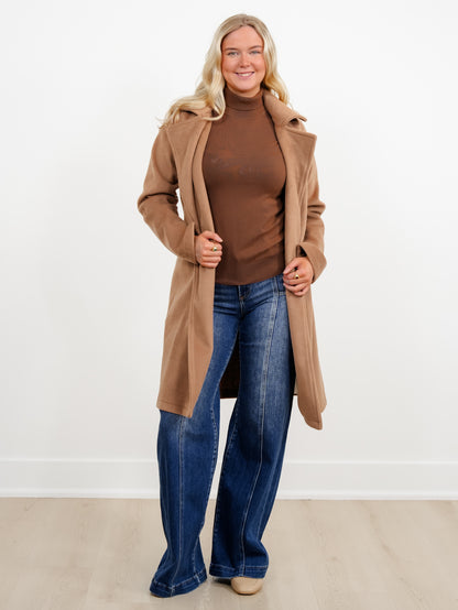 Ribbed Long Sleeve Turtle Neck Sweater