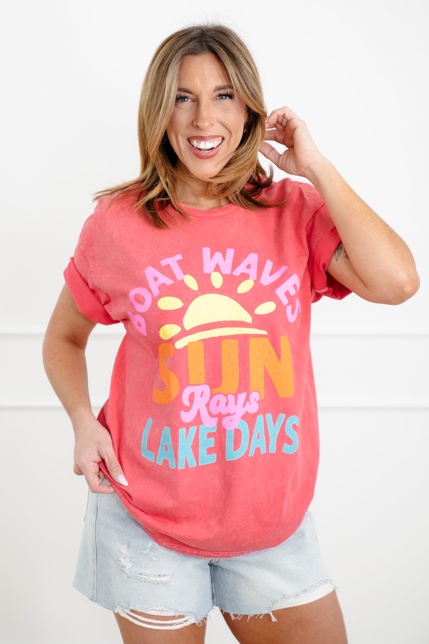 Short Sleeve "Boat Waves" Graphic Tee