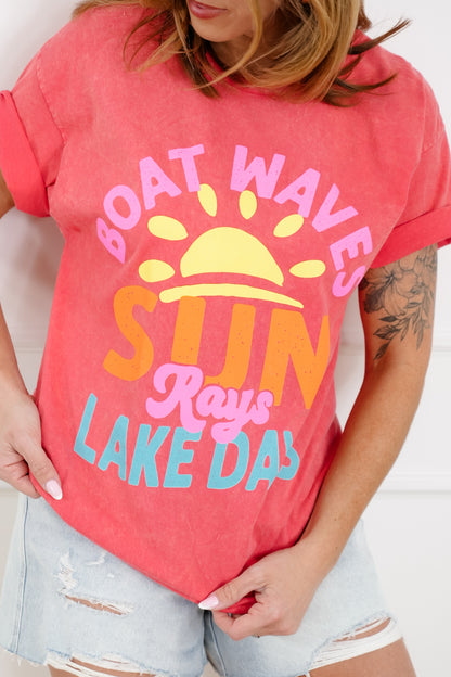Short Sleeve "Boat Waves" Graphic Tee